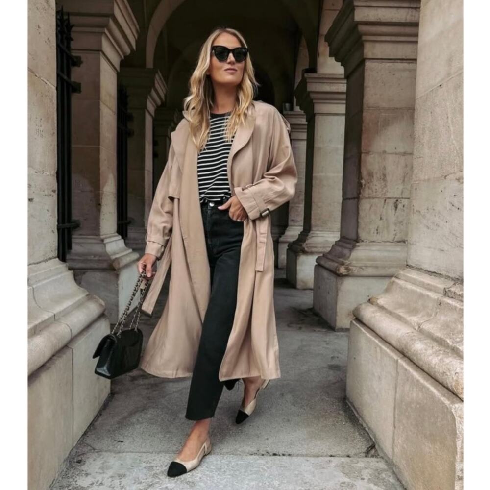 PerfectWhiteTee Clyde Ribbed Knit Long Sleeve Stripe Baby Tee Sweater Shirt XS